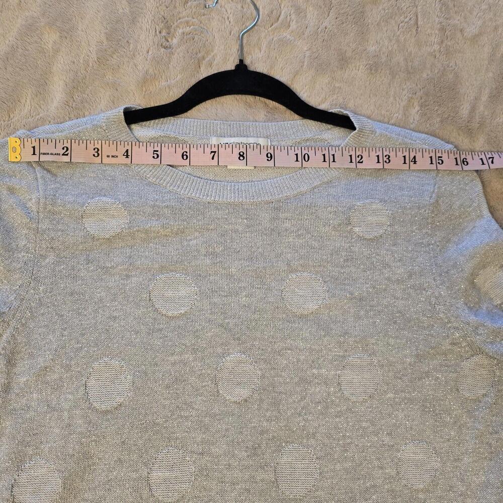 Liz Claiborne Women's Gray Metallic Silver Long Sleeve Pullover Sweater Size L - Picture 4 of 7